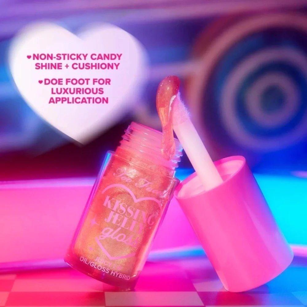NEW IN BOX Too Faced Kissing Jelly Gloss Hybrid (oil & gloss)~ Pina Colada - Picture 5 of 11